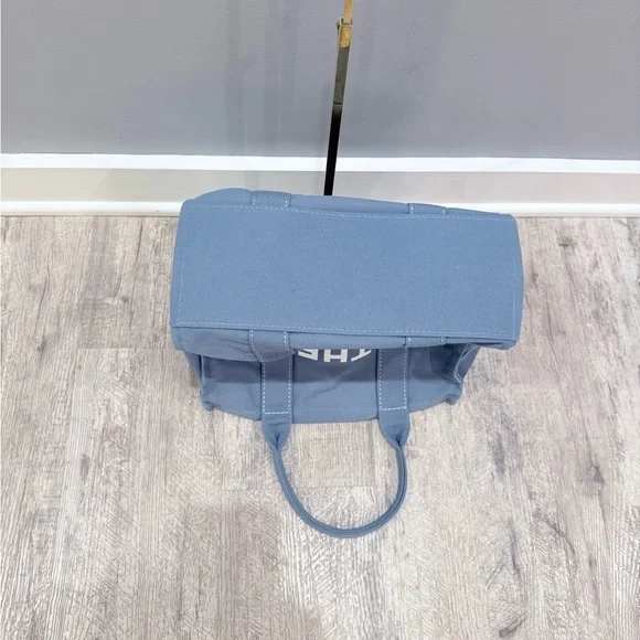 Blue Canvas Tote Crossbody Bag - Picture 4 of 7